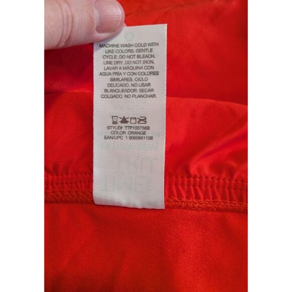 Time & Tru Swim Skirt 1X Women's Orange Knotted Front Pull On Stretch Summer - Picture 7 of 9